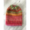 Bonnet rose, vert et jaune