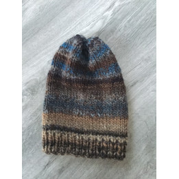 Bonnet brun et bleu