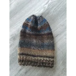 Bonnet brun et bleu